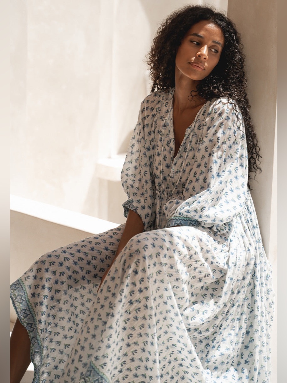 DAUGHTERS OF INDIA Kyra Maxi Dress in Azure - Picture 16 of 16